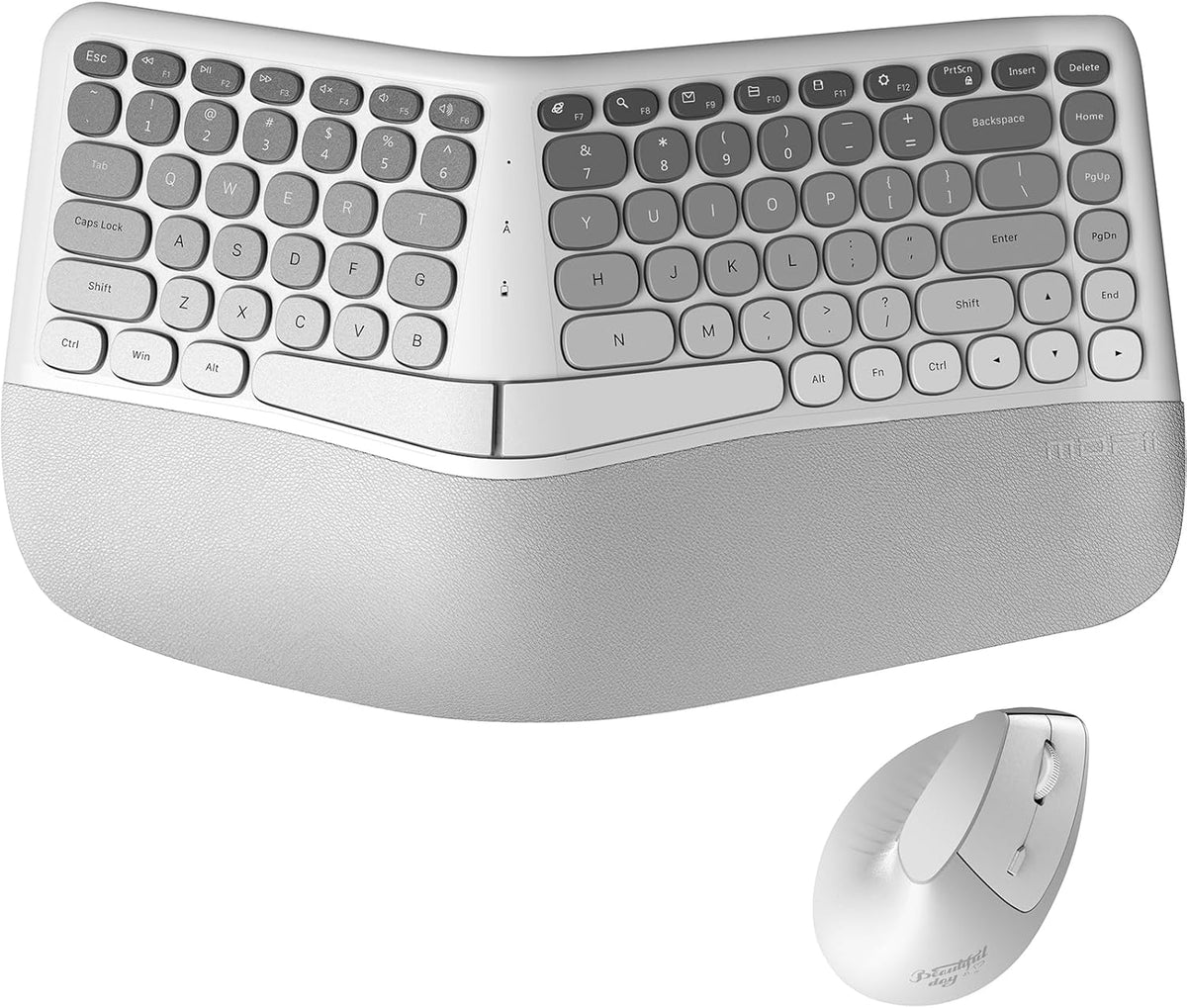 MOFII Combo de teclado y mouse ergonómicos inalámbricos, teclado cu...