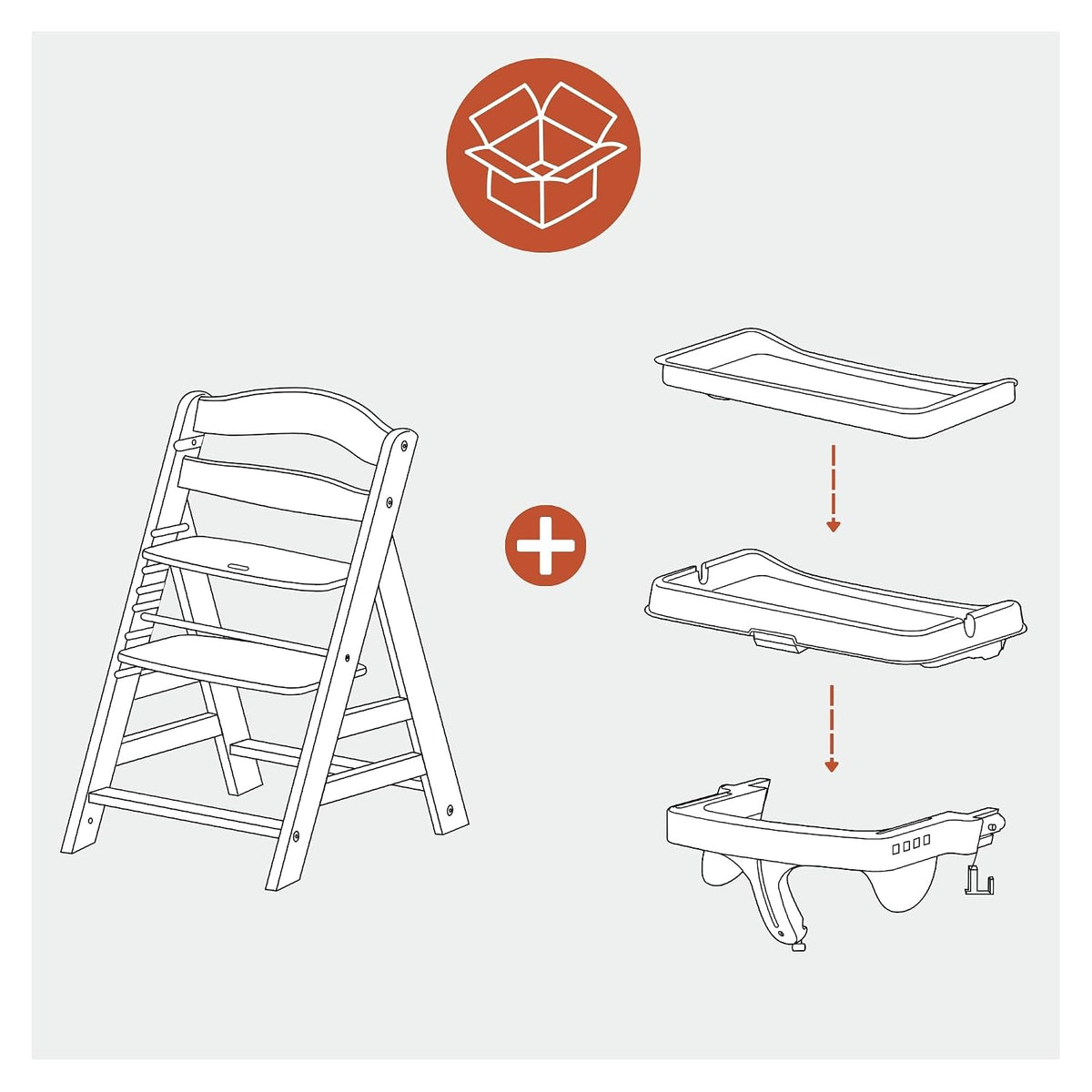 hauck Alpha+ Grow Along Silla Alta Booster Ajustable de Madera, Mad...