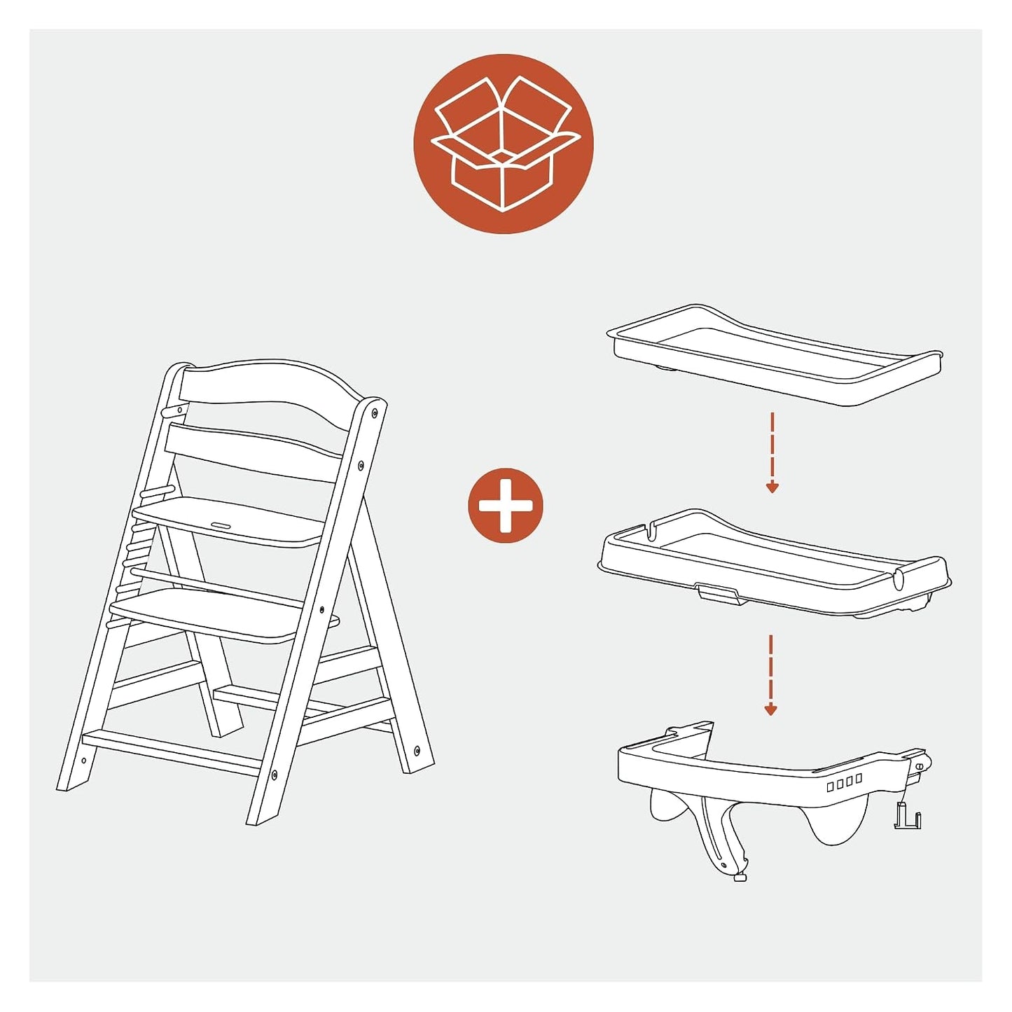 hauck Alpha+ Grow Along - Silla alta ajustable de madera, madera de...