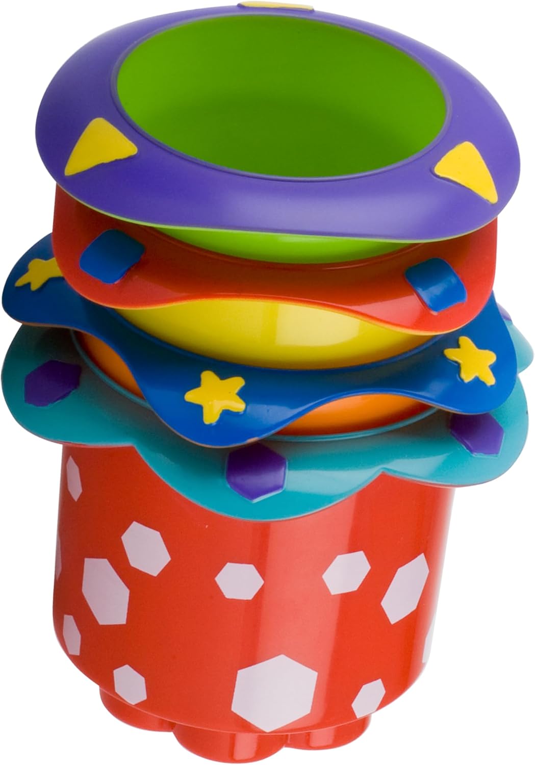Nuby Tazas para Baño Apilables Splish Splash de 5 Piezas, Juguetes...