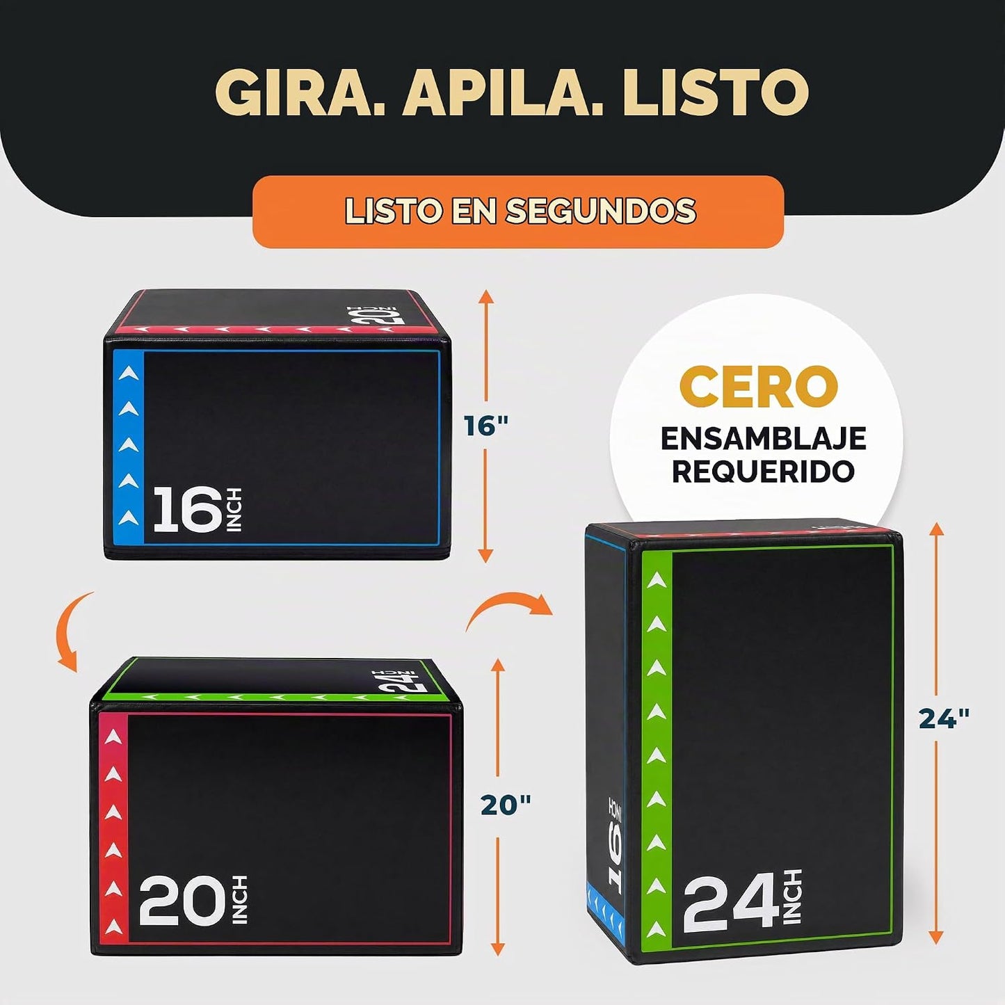 BalanceFrom Caja de salto pliométrica de espuma 3 en 1 para gimnasi...