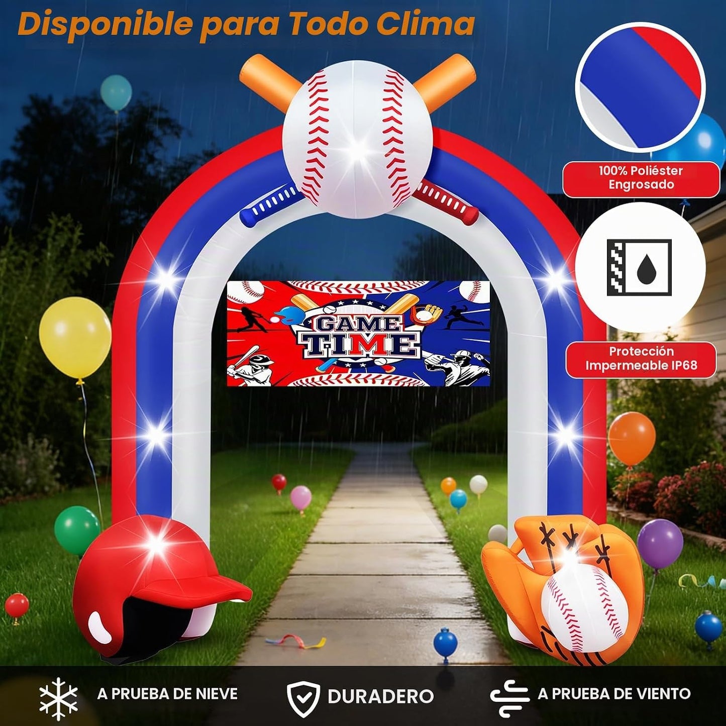 Arco inflable gigante de 9 pies para decoración de fiesta de béisbo...