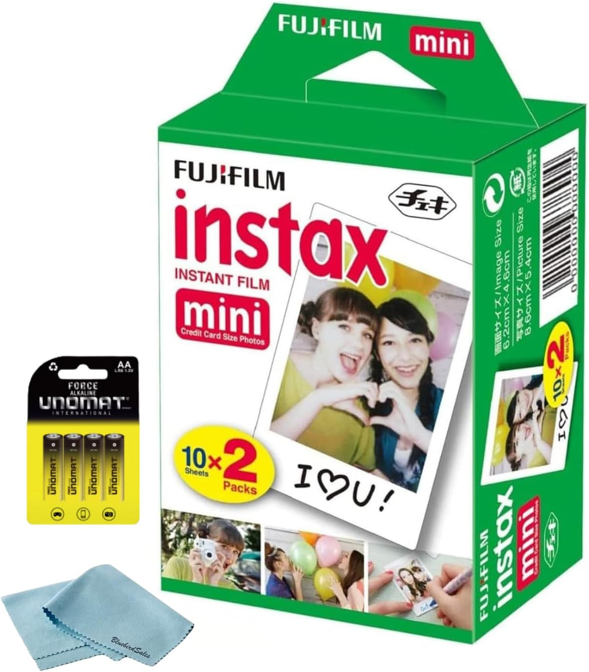 Fujifilm Instax Mini película instantánea, 20 tomas (10 hojas x 2)...