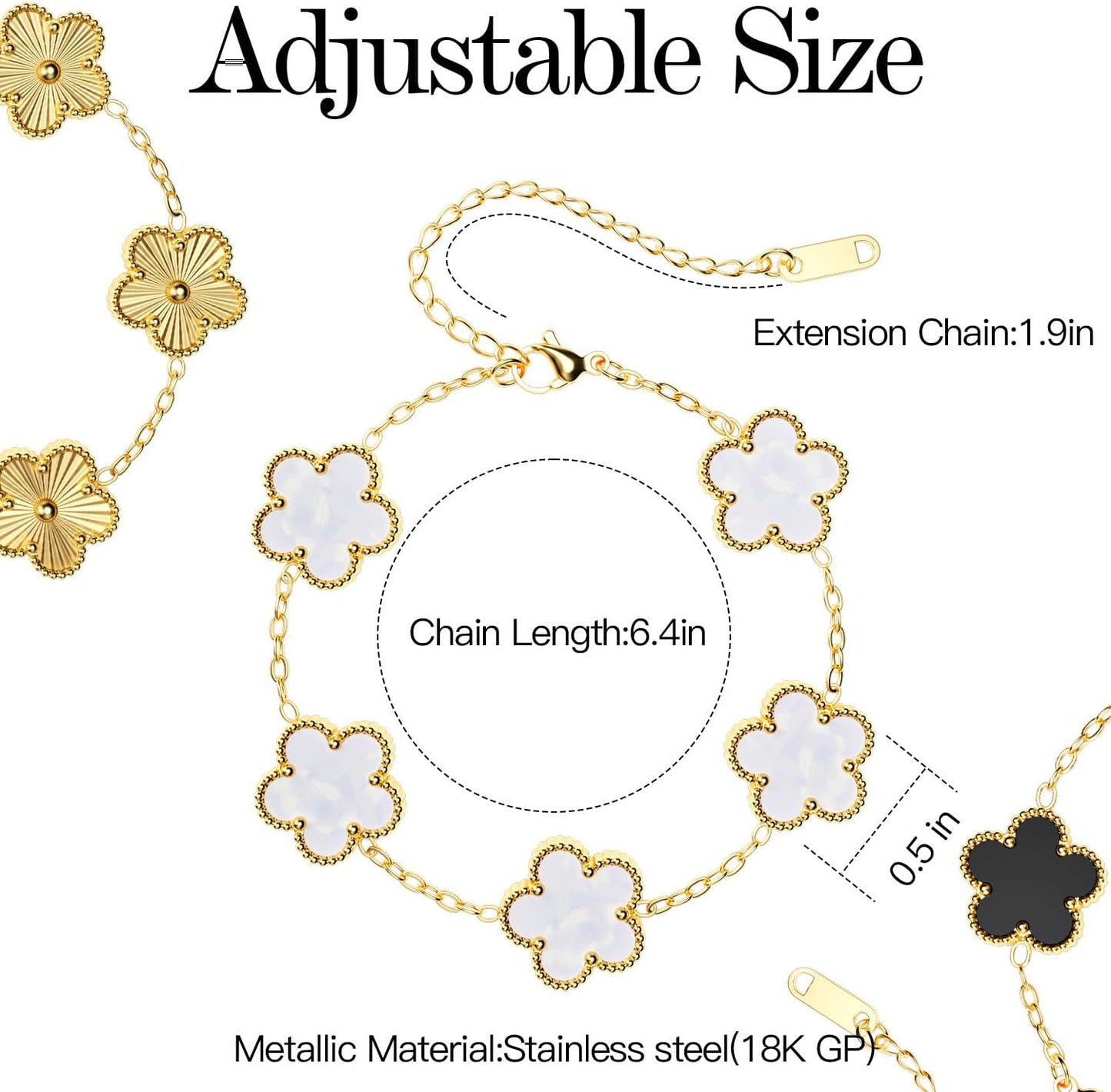 AICase Juego de Pulseras Chapadas en Oro de 18 Quilates con Diseño...