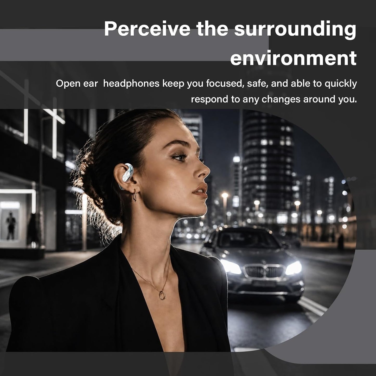 eDepot Auriculares abiertos, auriculares inalámbricos Bluetooth 6.0...