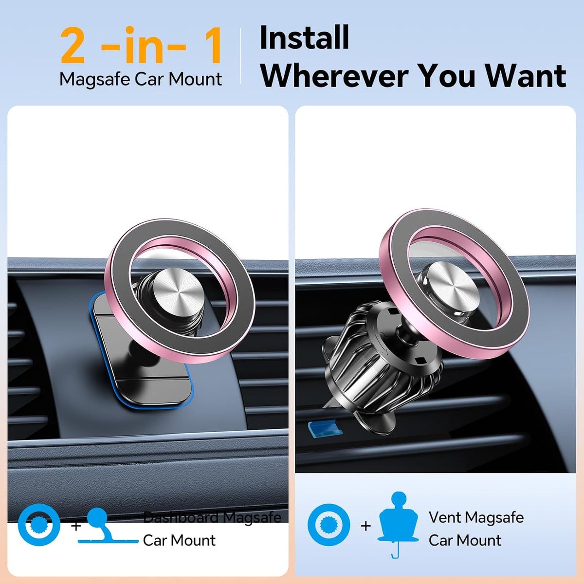 Kaistyle Soporte de coche Magsafe 20 imanes fuertes: soporte magnét...