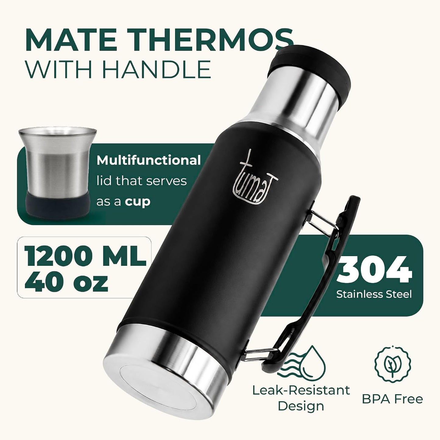 Kit completo de Yerba Mate \u2013 Termo de 1.2L con sistema mate, t...