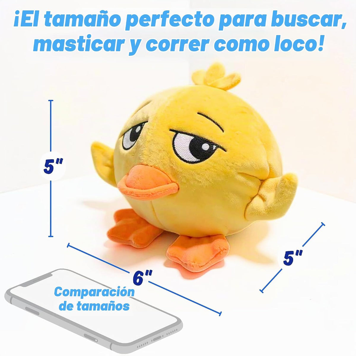 PeppyPawz - Juguete masticable 3 en 1 de pato de peluche para perro...
