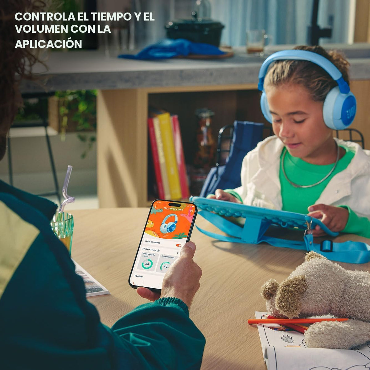 JBL Junior 470NC - Auriculares inalámbricos sobre la oreja con canc...