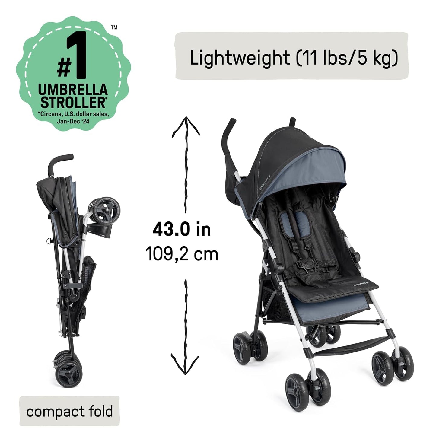 Cochecito de Conveniencia 3D Mini Ingenuity \u2013 Cochecito ligero...