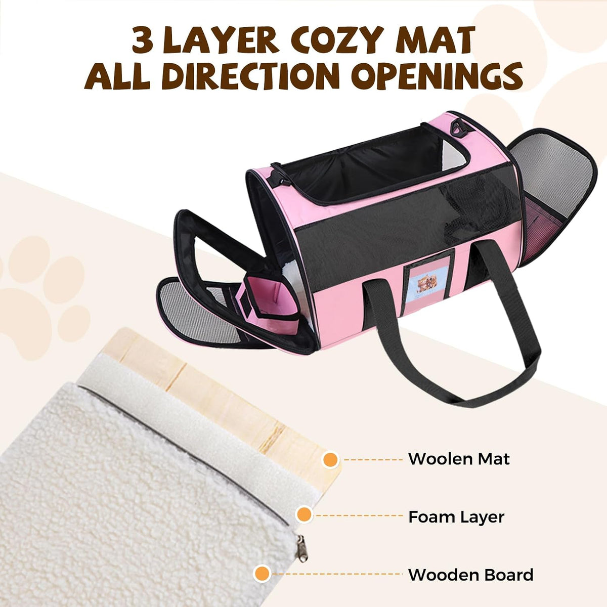 Transportador para gatos de lados suaves (hasta 16 libras), bolsa |...