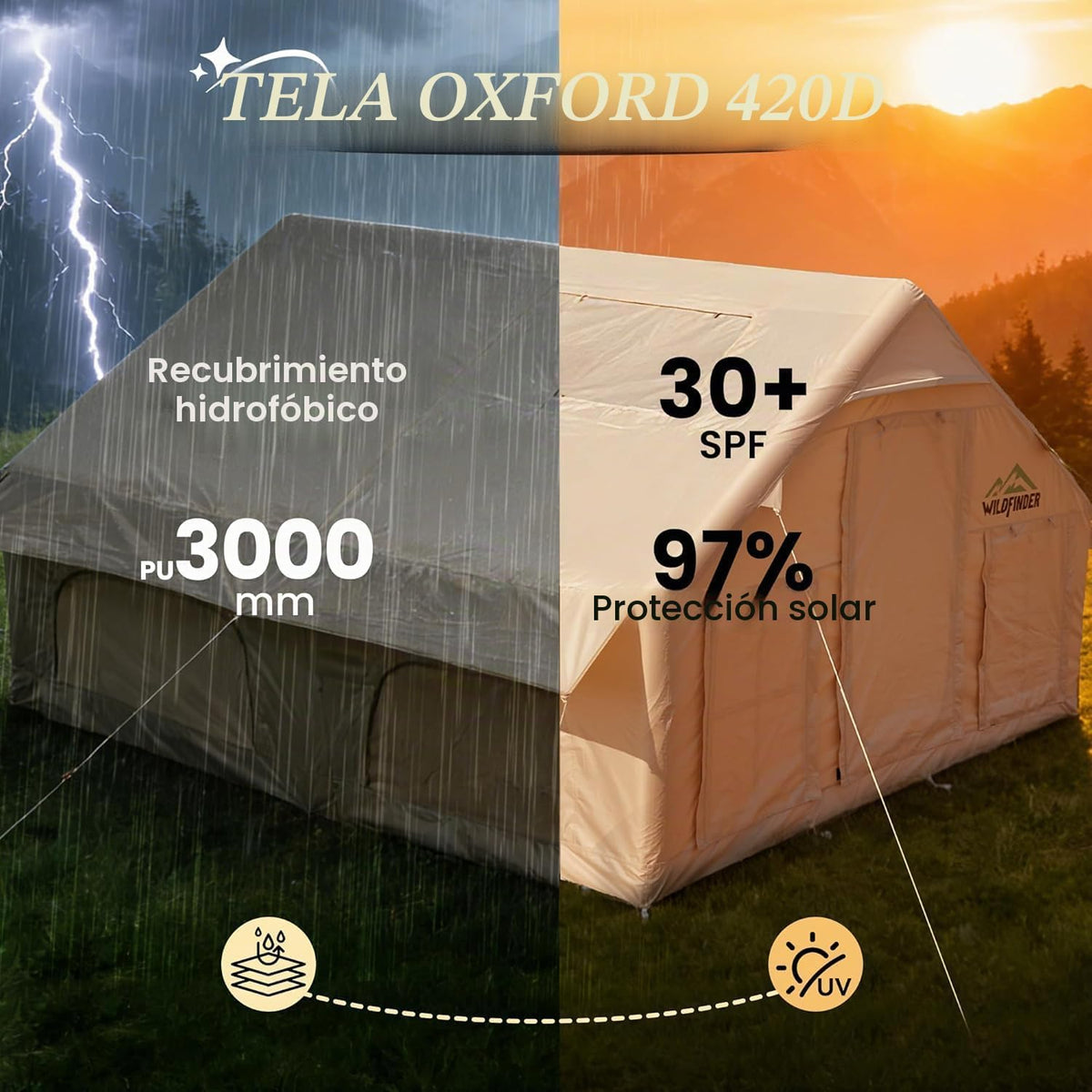 Carpa inflable con tragaluz y gato para estufa, carpas inflables, c...