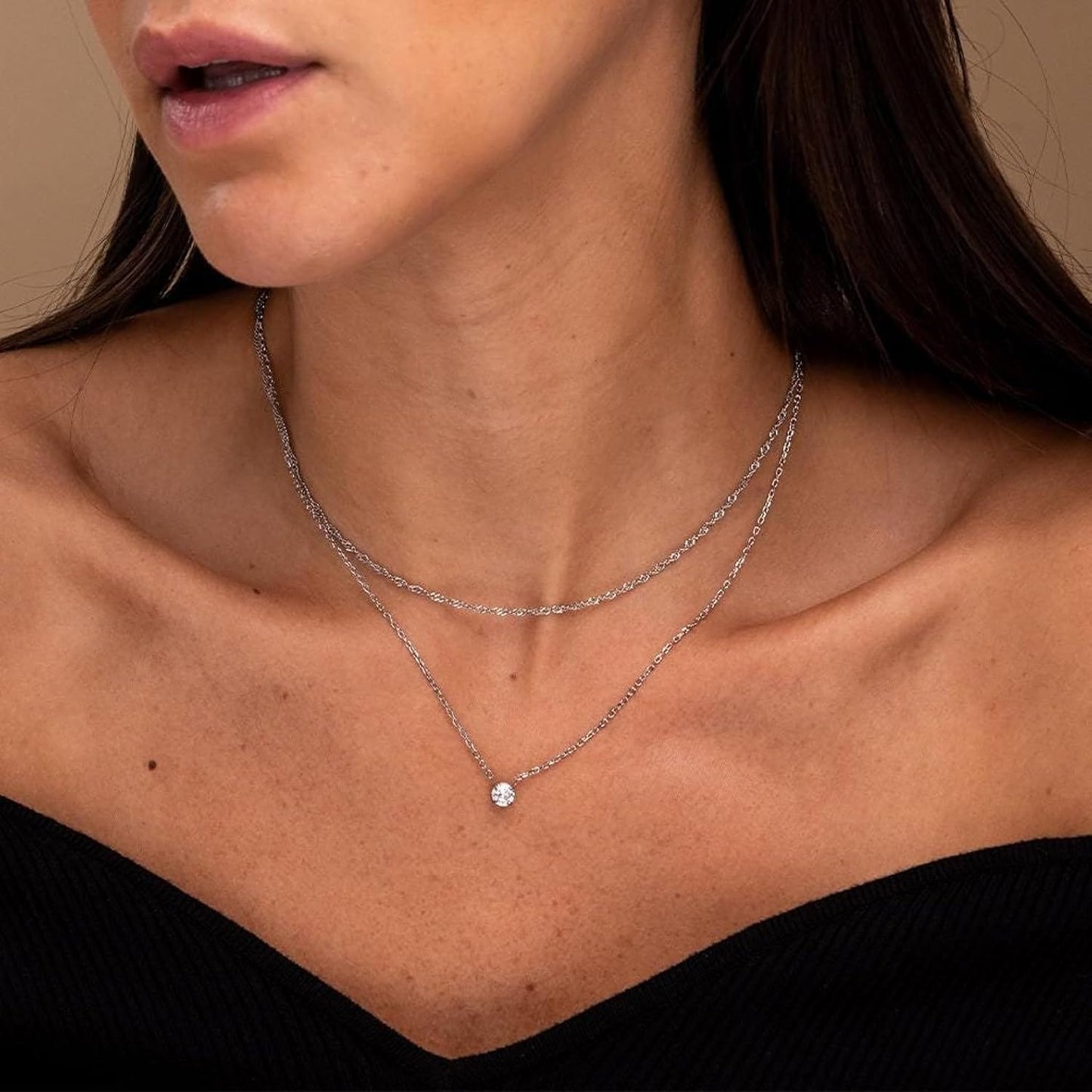 Treasure Bender Collar de oro delicado para mujer sin deslustre, co...