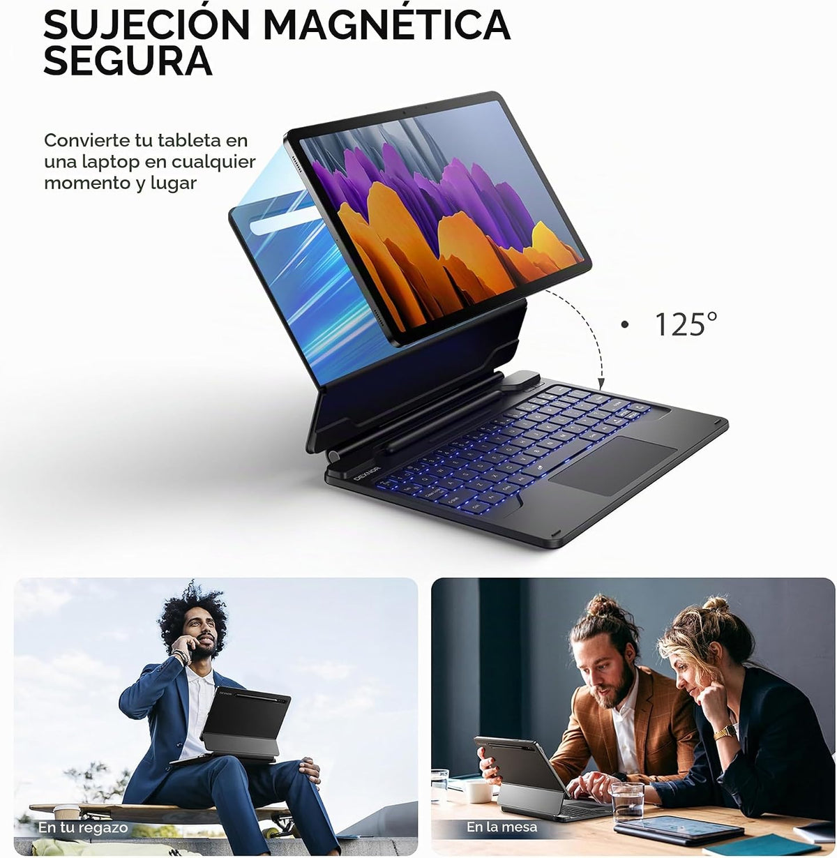 Dexnor Para Samsung Galaxy Tab S8\/S7 Funda Con Teclado Soporte Mag...