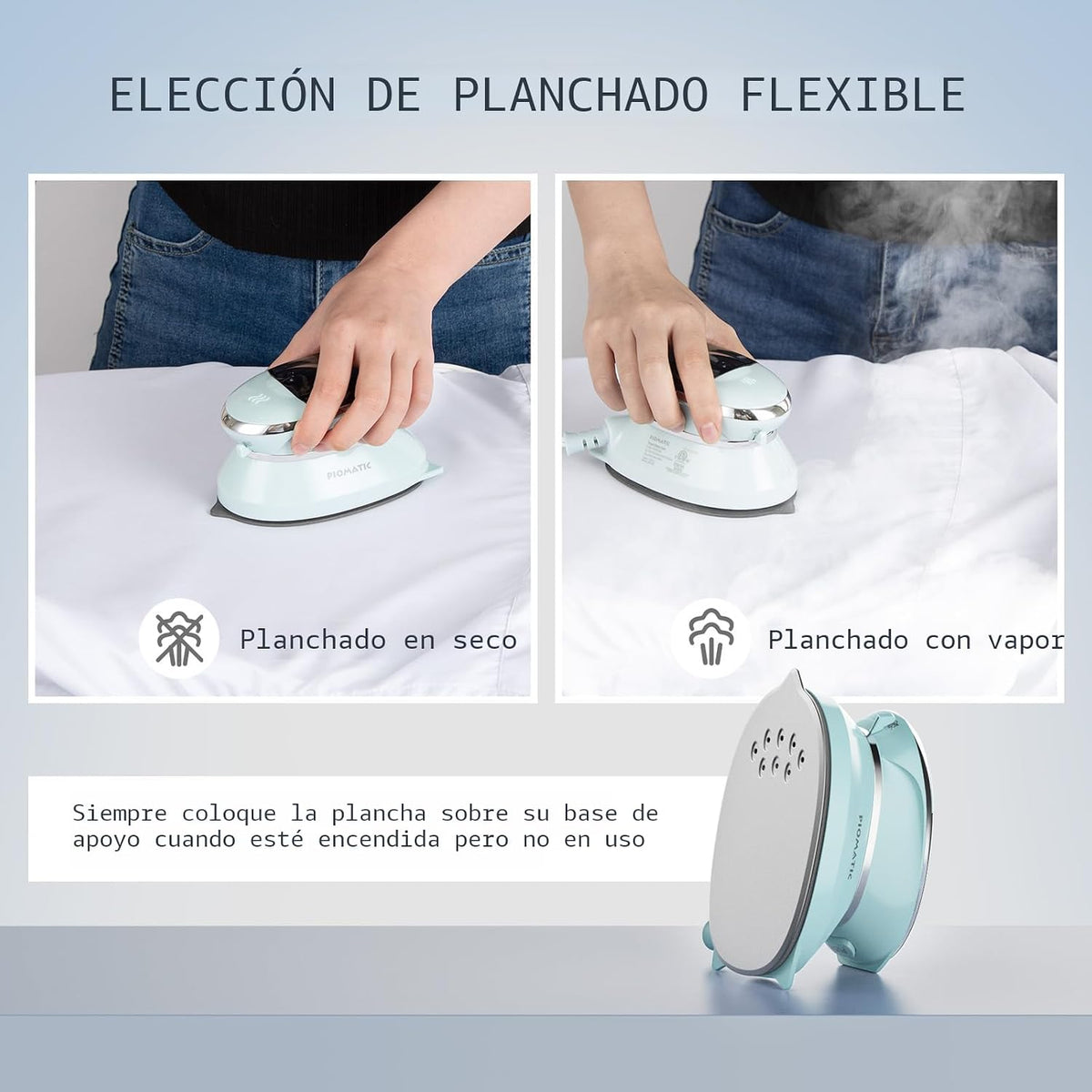 PIOMATIC Mini plancha de viaje con vapor para ropa con doble voltaj...