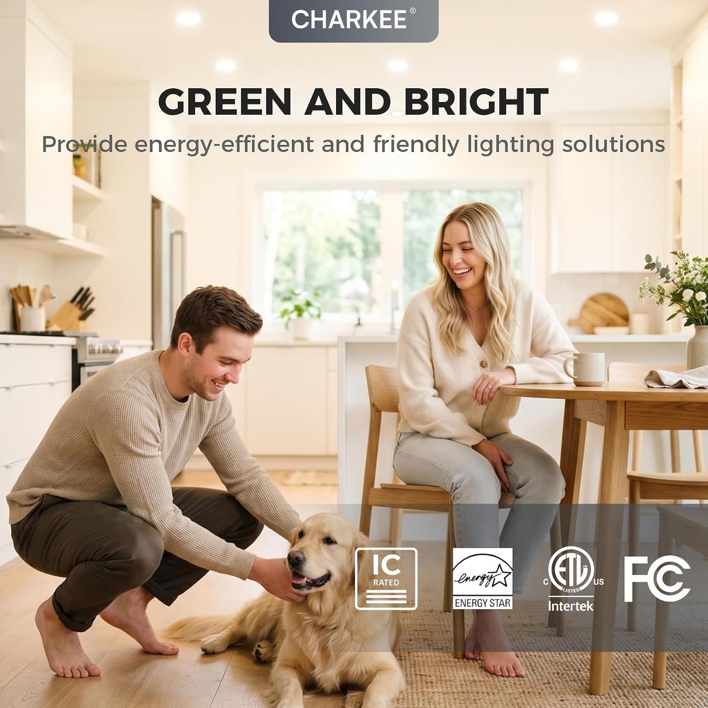 CHARKEE - Paquete de 24 unidades de lámpara de techo empotrable LED...