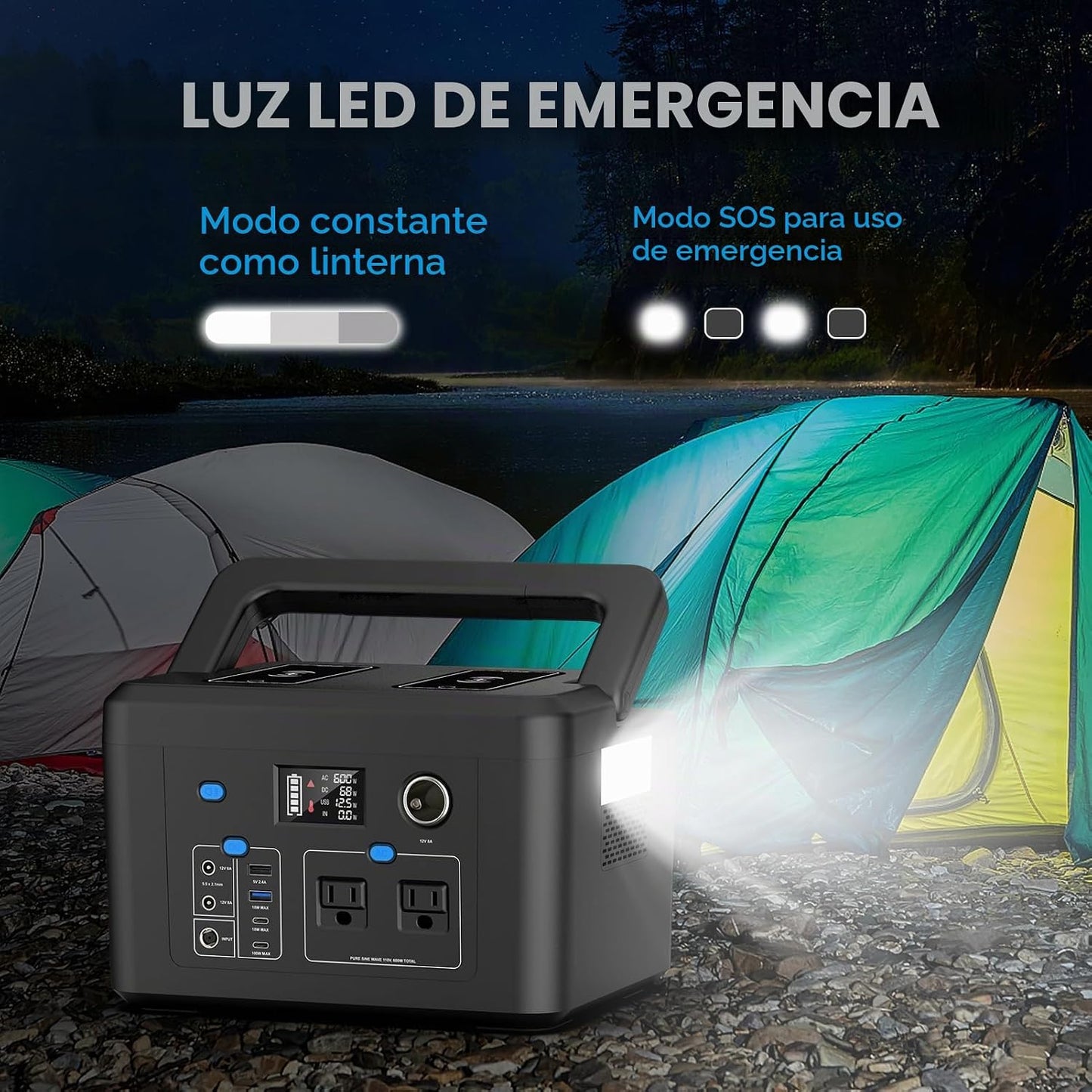 Estación de energía portátil de 600 W, batería de reserva powkey de...