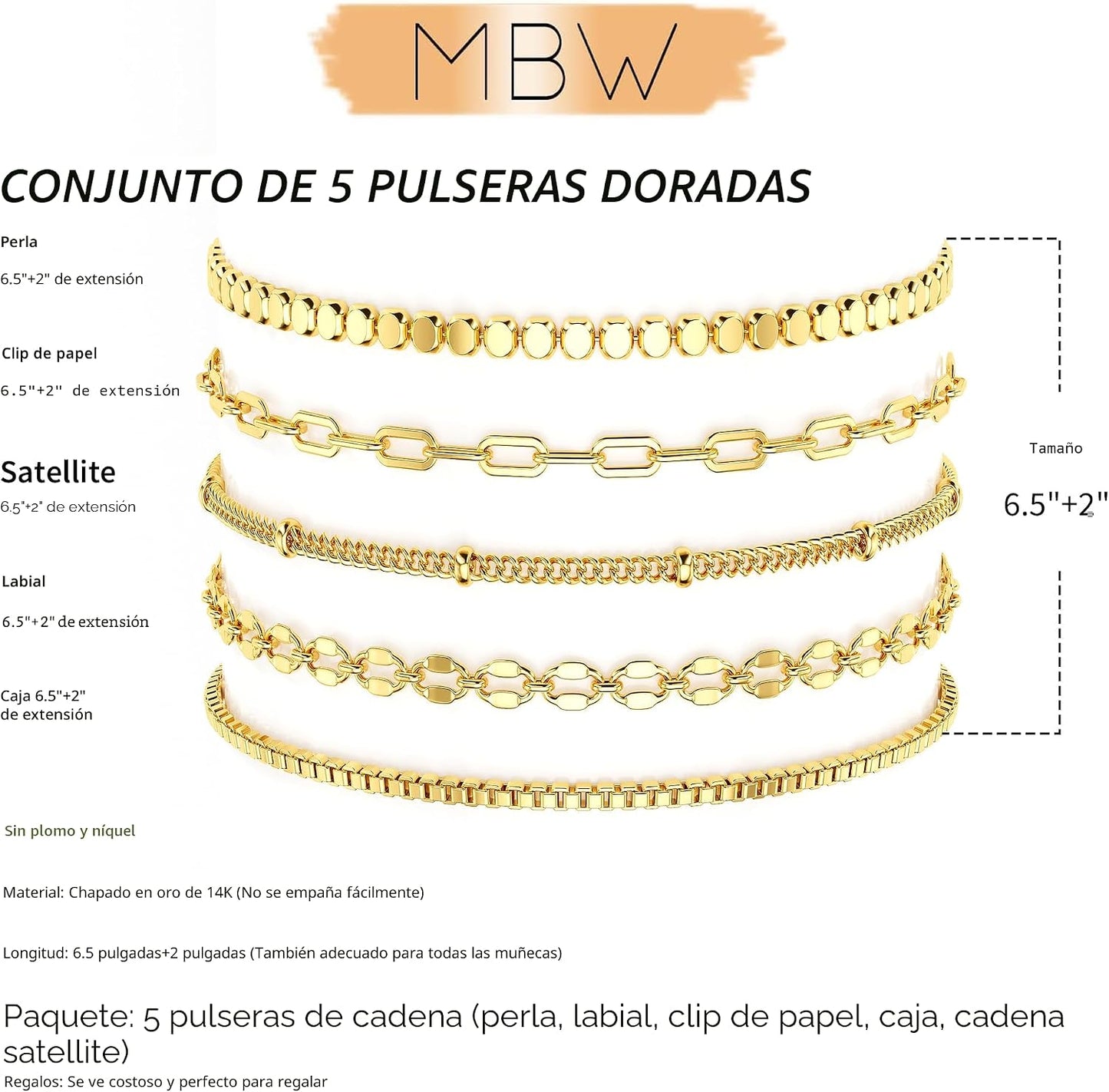 Pulseras de oro simples y delicadas para mujer, juego de pulseras d...
