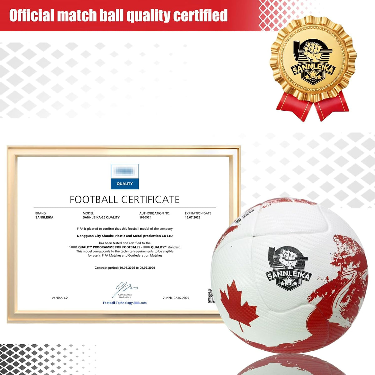 SANNLEIKA Storm Series - Pelota de fútbol profesional para principi...