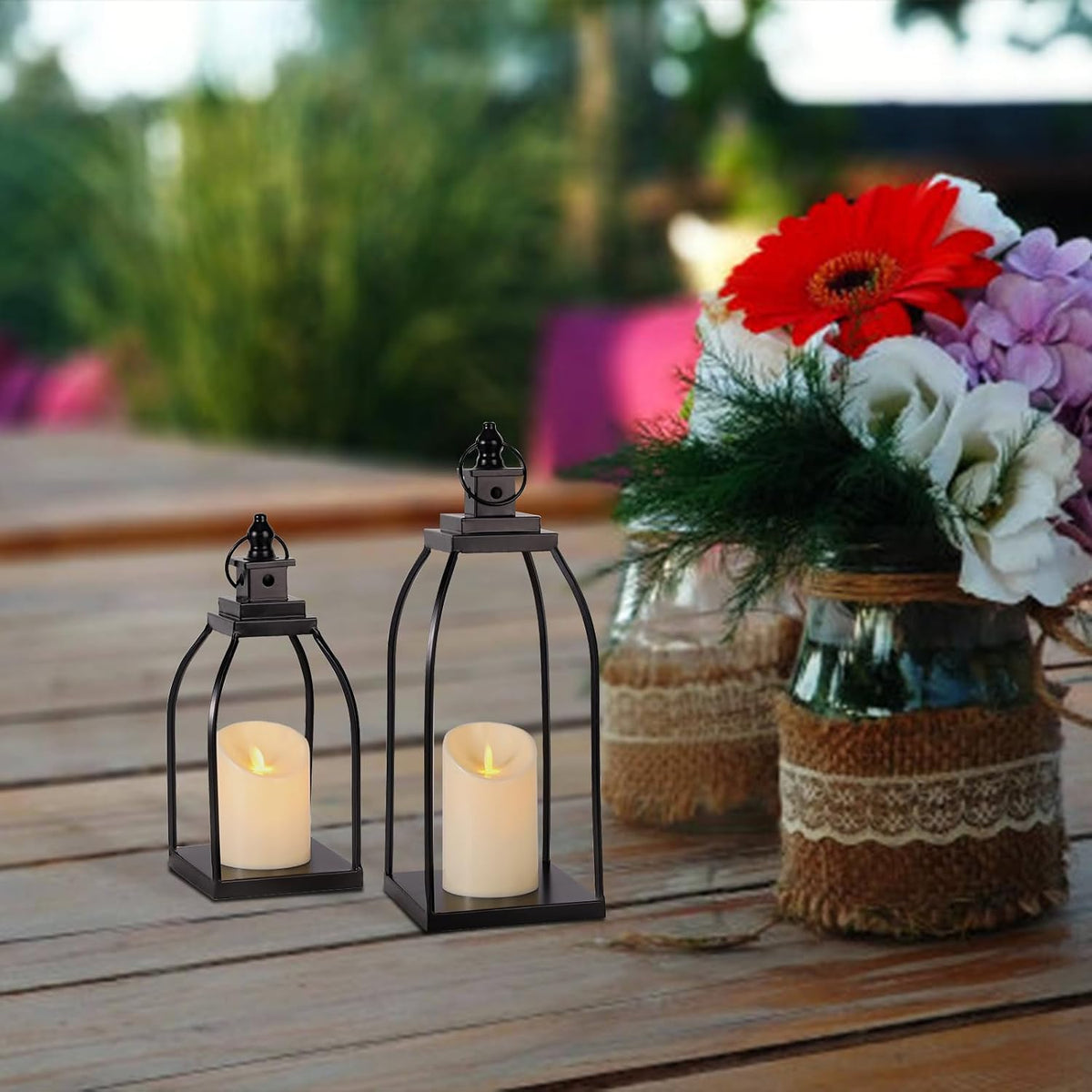 DARJEN Farol Moderno de Granja para Decoración de Exteriores e Inte...
