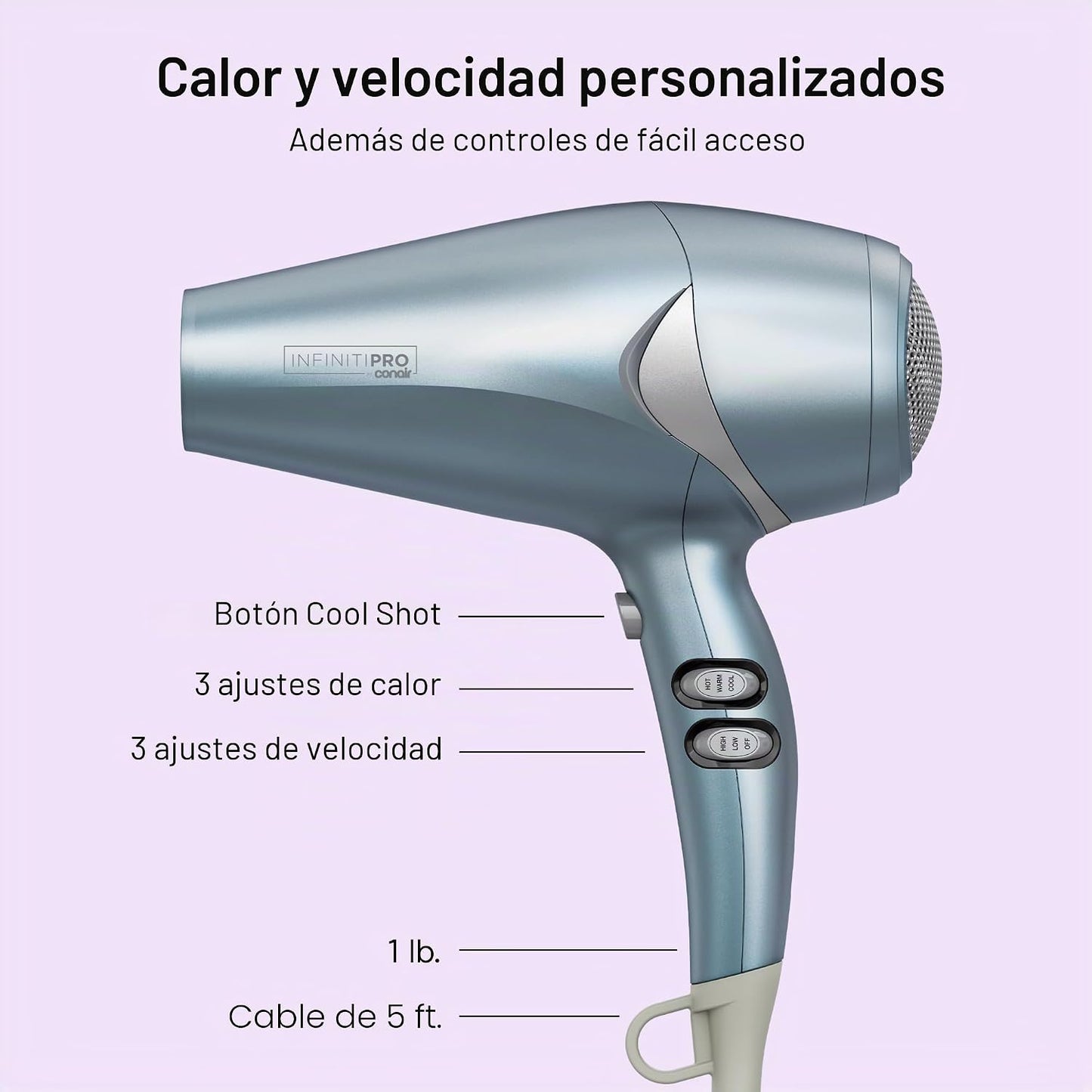 Conair InfinitiPRO - Secador de pelo con difusor y concentrador, 18...
