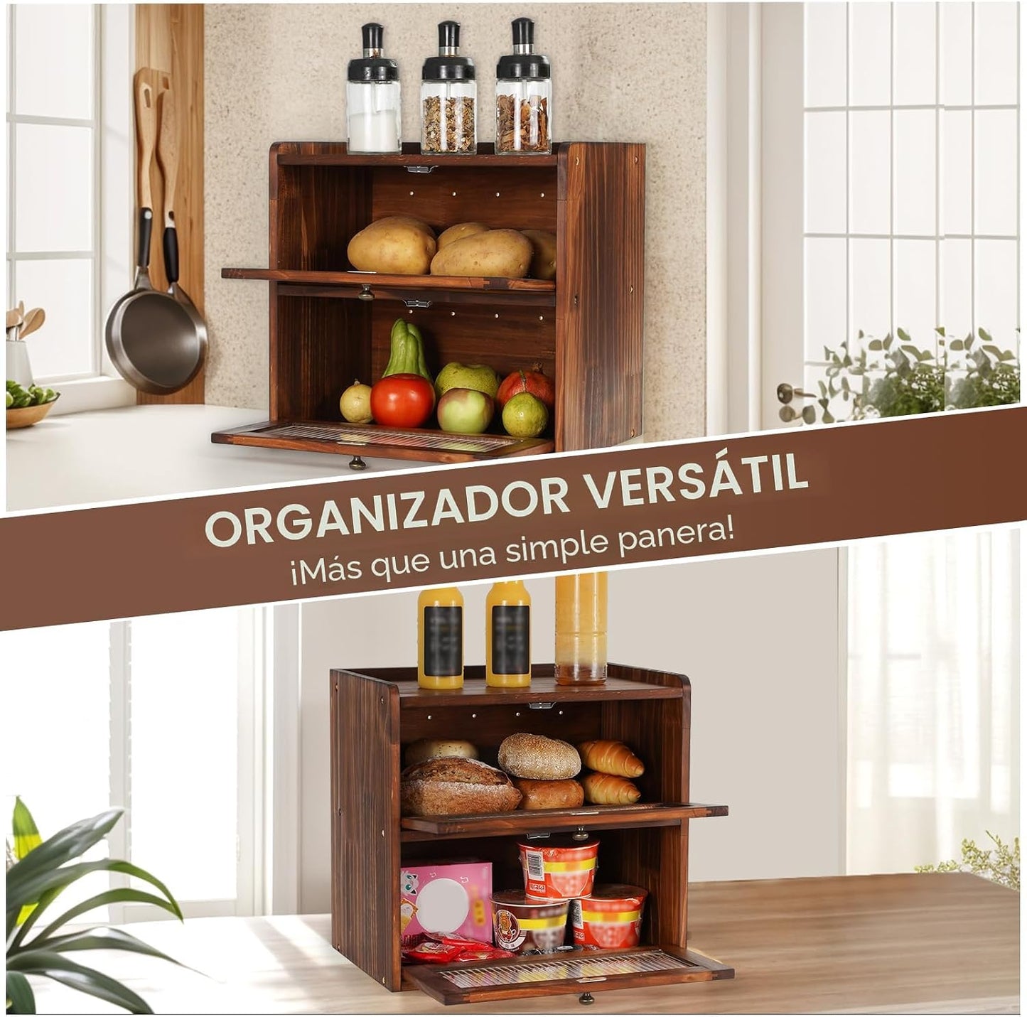Sunhoo Panera para encimera de cocina, contenedor de almacenamiento...