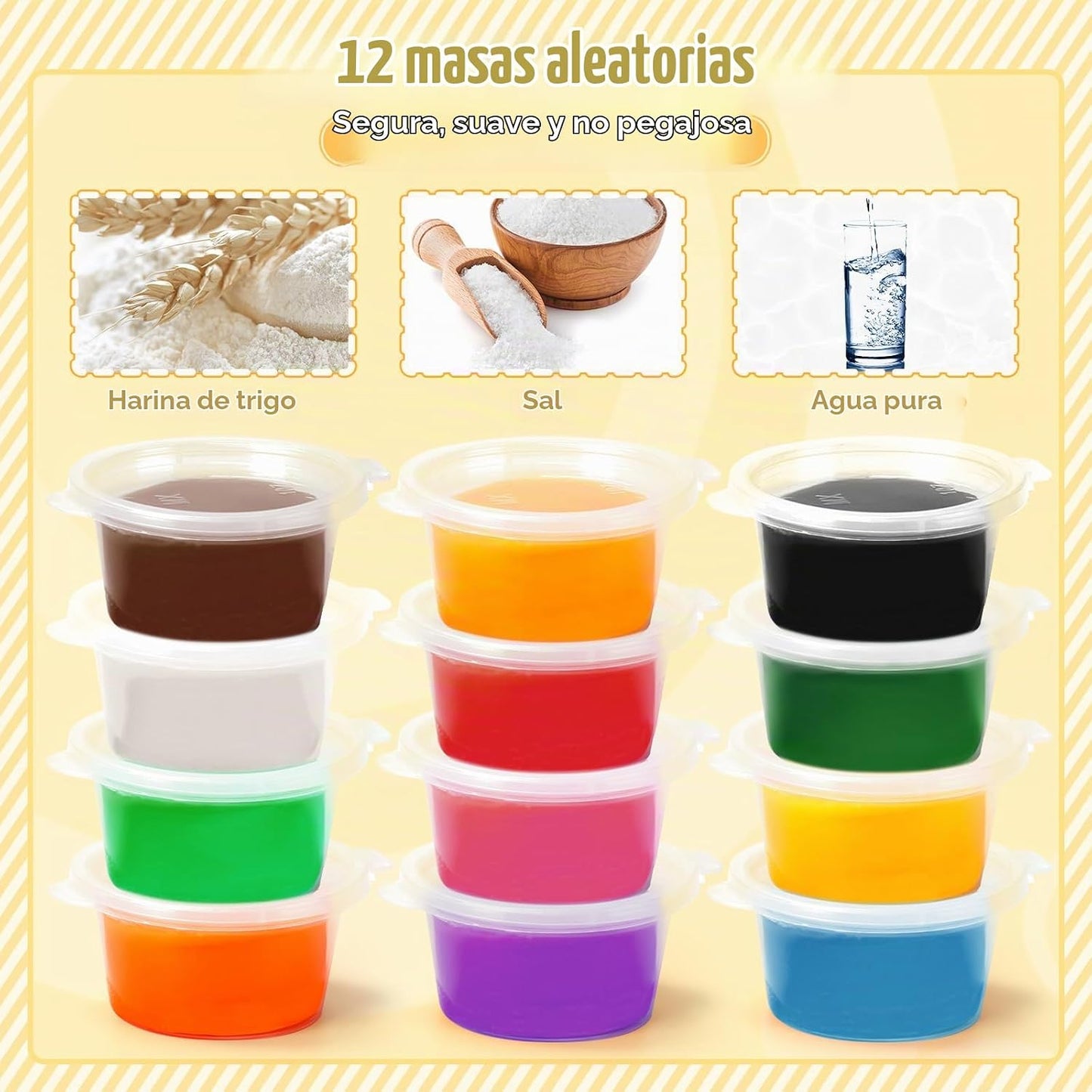 Aprilwolf Juego de 59 piezas de masa 3 en 1 para niños de 3 a 4 a 8...