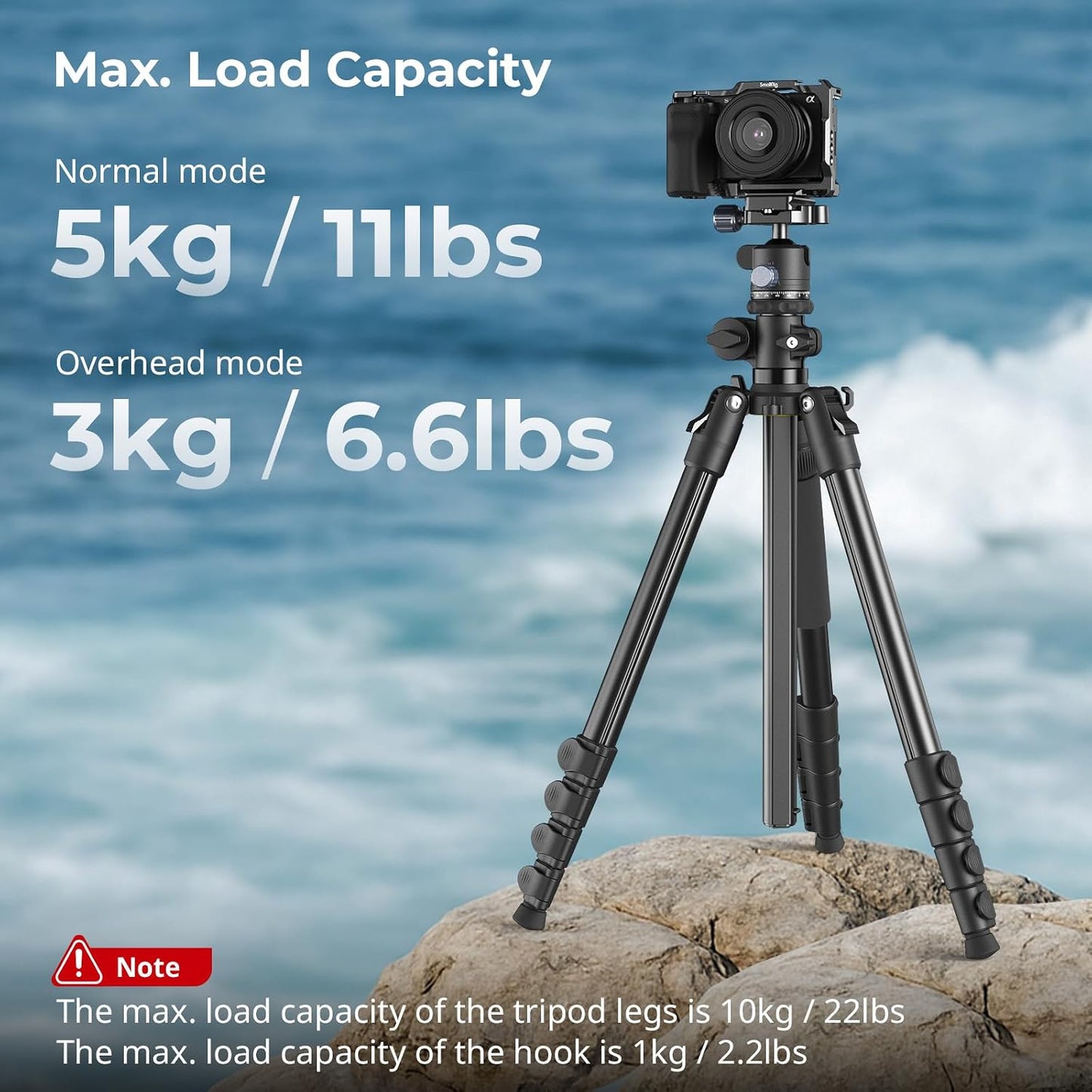 SmallRig Trípode de arriba horizontal de 64.5"\/164cm para iPho...