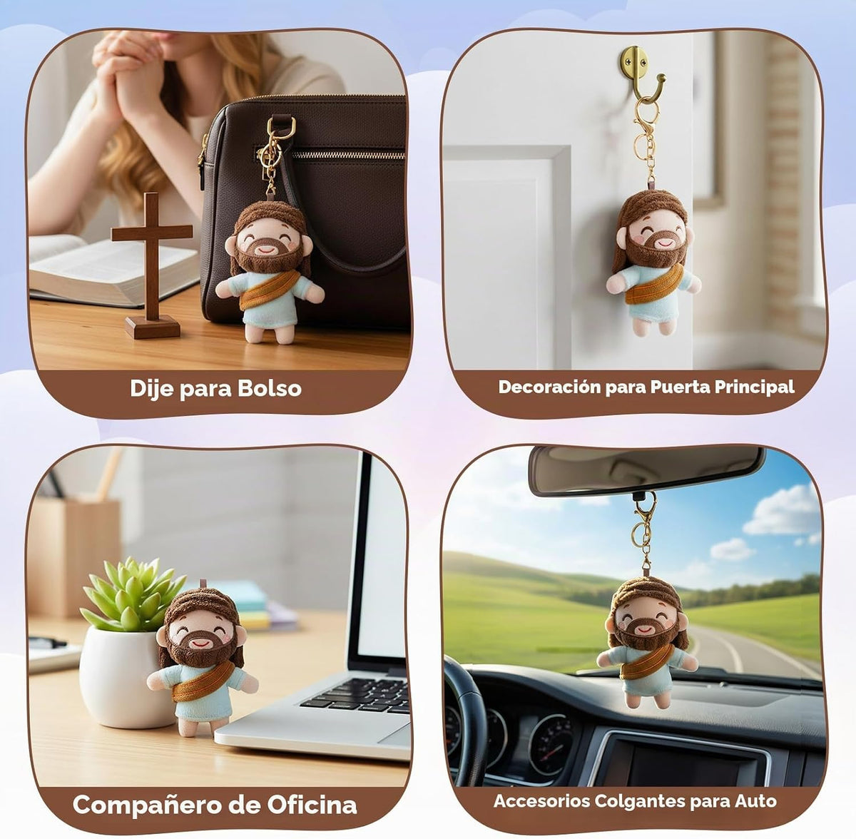 FunisFun Llavero de peluche de Jesús, mini muñeca de peluche de Jes...