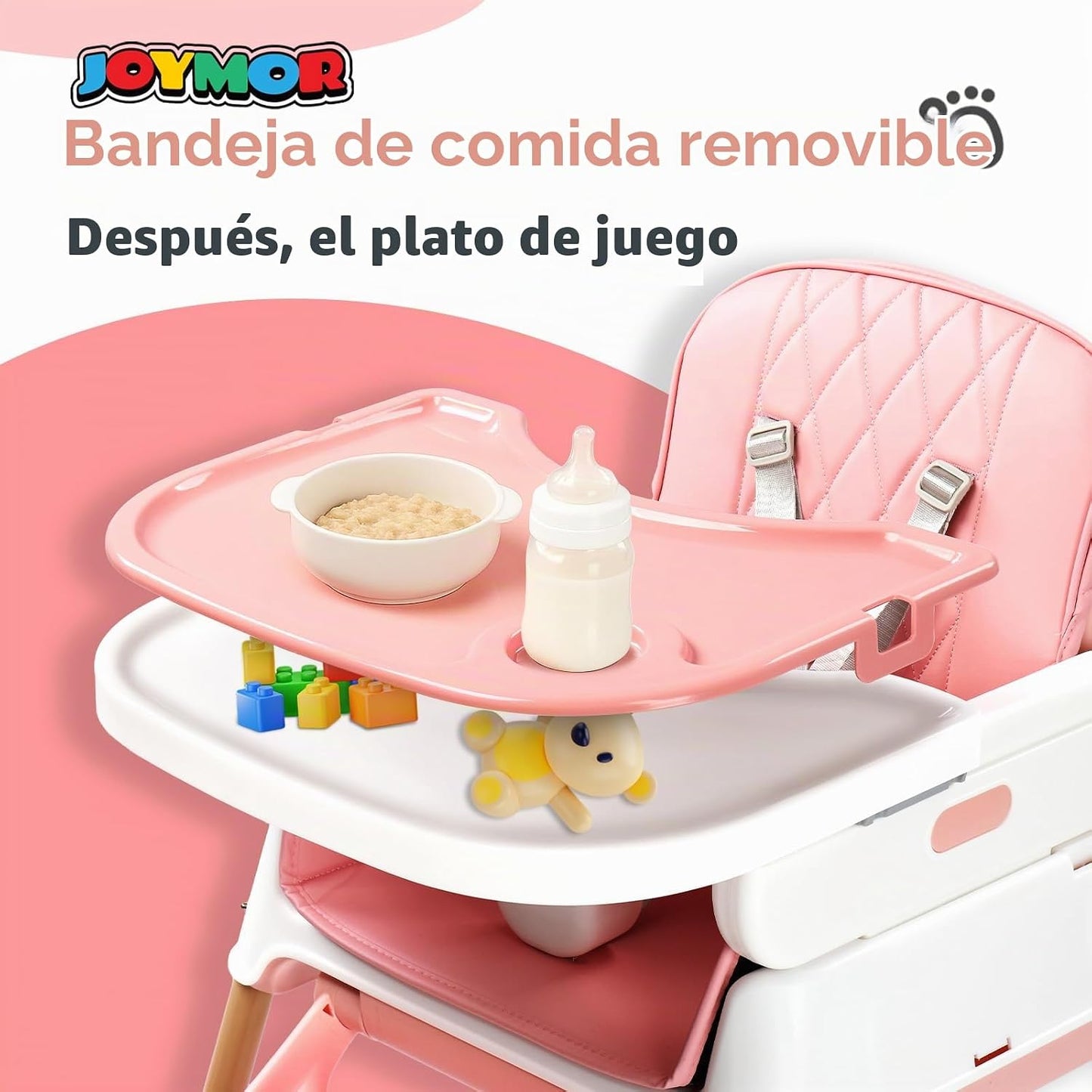 JOYMOR Silla alta 5 en 1 para bebés y niños pequeños, silla alta po...