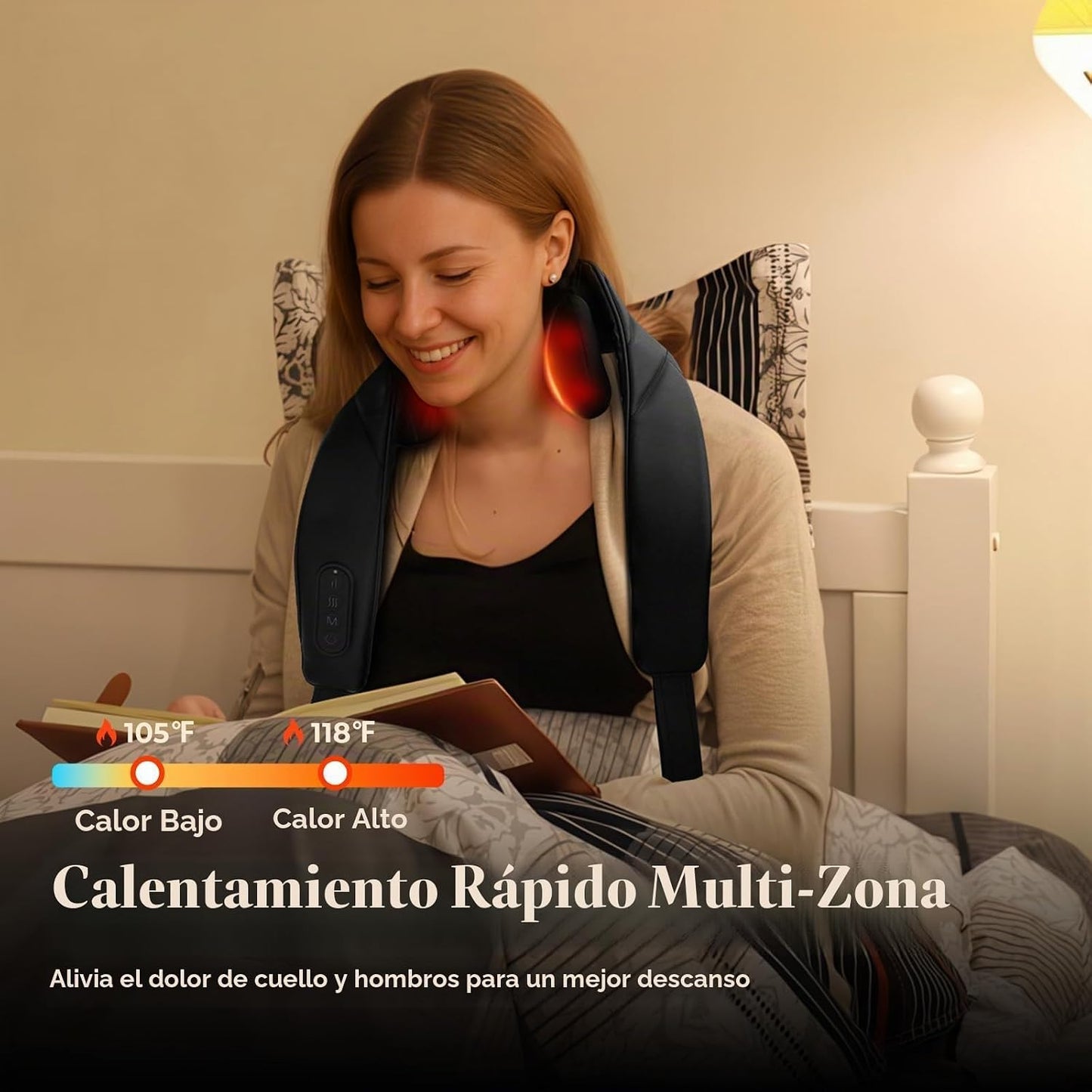 CuPiLo Masajeador de cuello inalámbrico con calor, apto para la FSA...