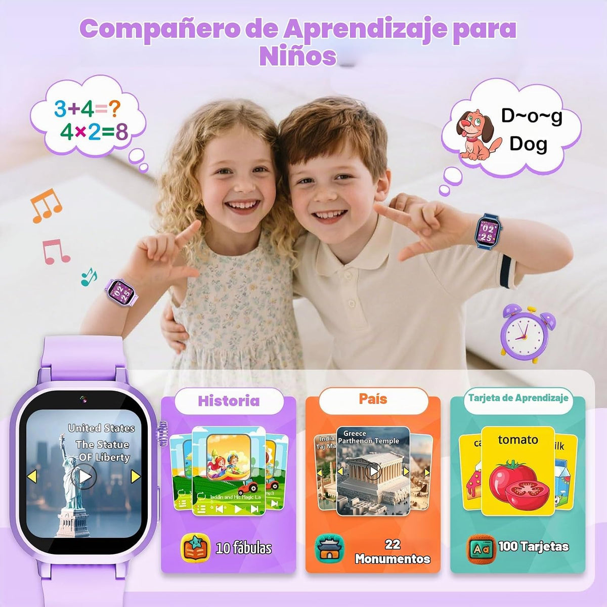 Wiszodet Reloj inteligente para niños resistente al agua, regalo pa...