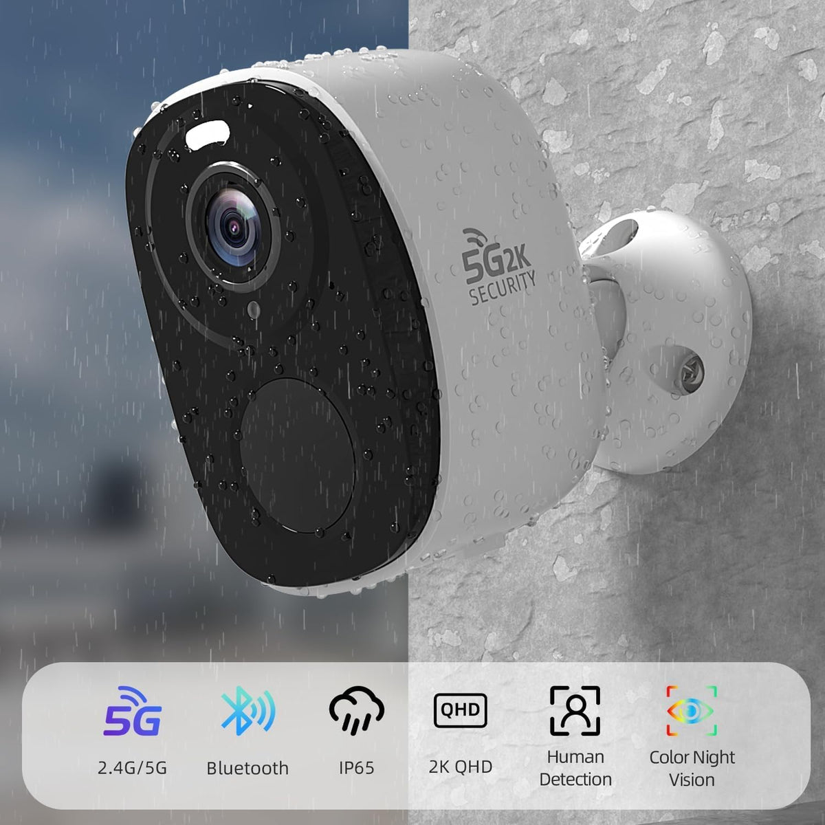 Rraycom 4pc cámaras de seguridad inalámbricas al aire libre con bat...