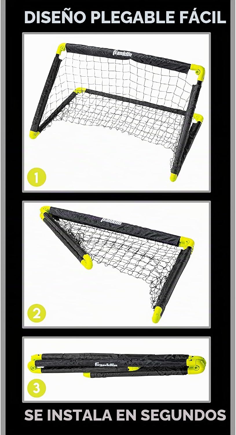 Franklin Sports Mini portería de fútbol con balón y bomba