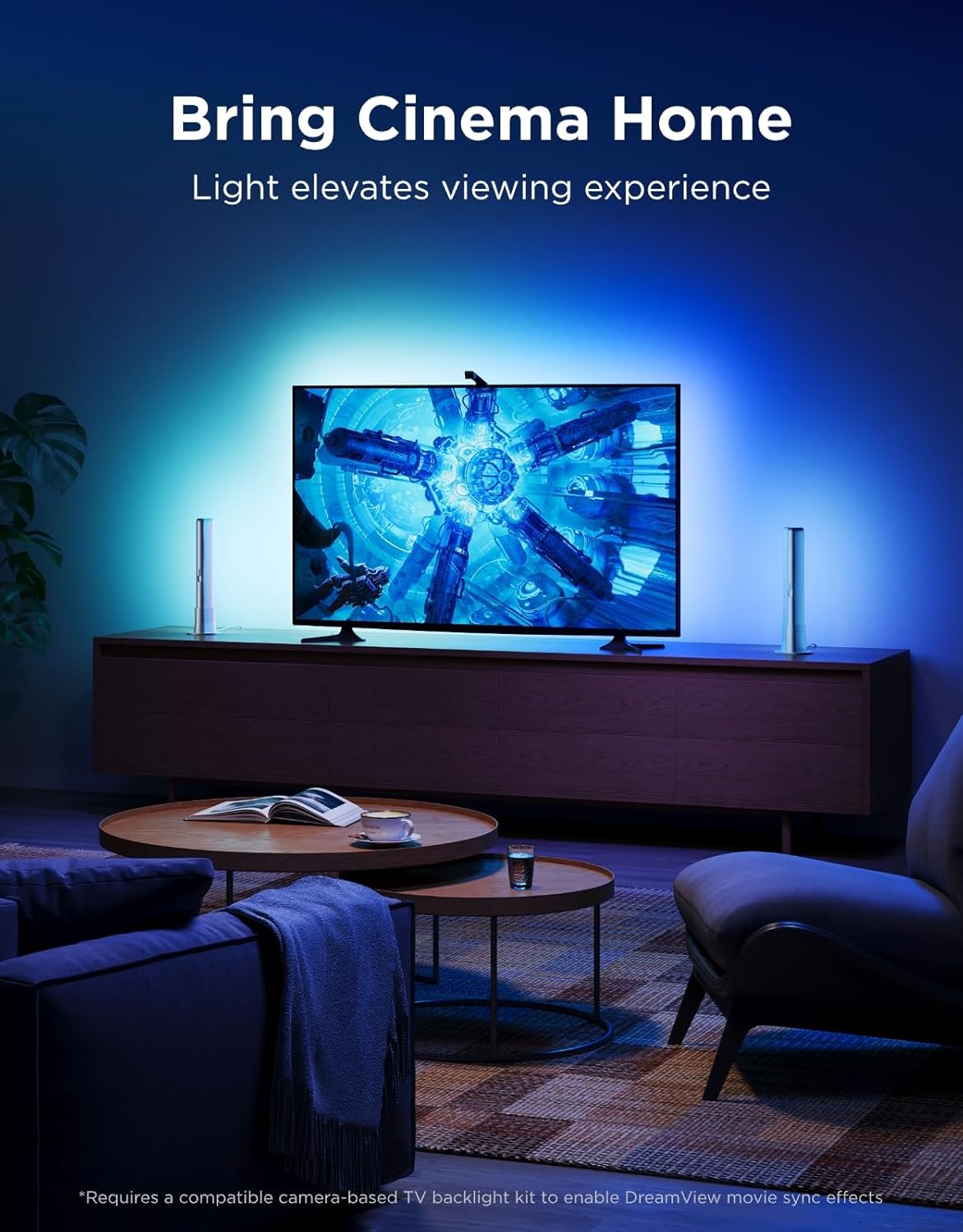 Govee Barra de luz LED inteligente, luces de TV WiFi RGBICWW compat...