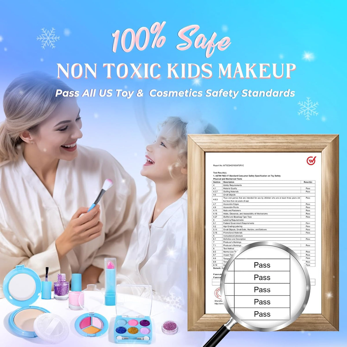 INNOCHEER - Kit de maquillaje infantil para niñas, juego de maquill...