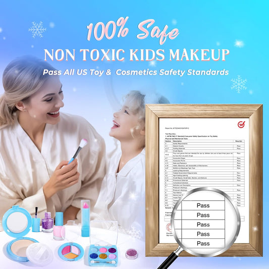 INNOCHEER - Kit de maquillaje infantil para niñas, juego de maquill...
