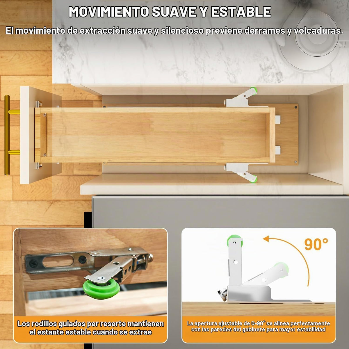 Gsskny Organizador extraíble de especias para gabinete, 8 pulgadas...
