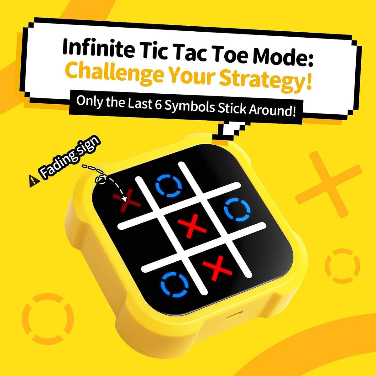 EASEMOM Juego Tic Tac Toe, Consola de Juego Electrónica de Mano 3 e...