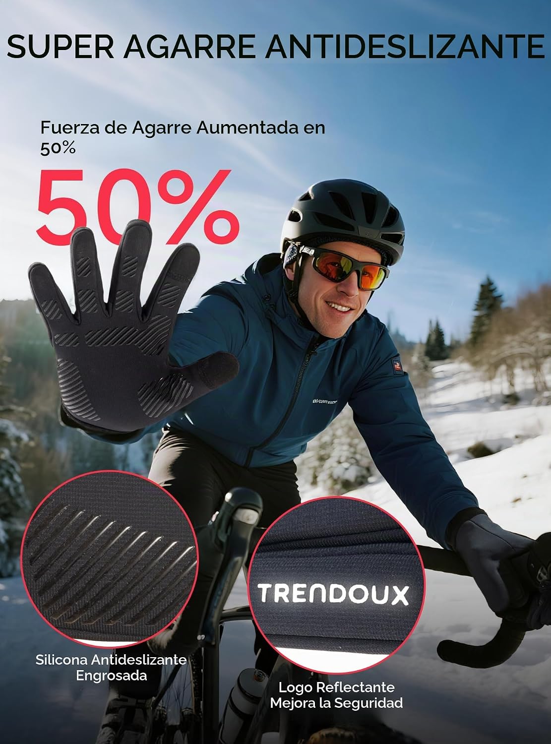 TRENDOUX Guantes de invierno flexibles y delgados: guantes impermea...