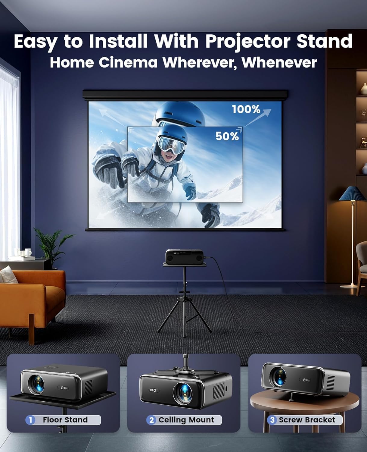 [Aplicaciones integradas\/soporte 4K] Proyector inteligente para ex...