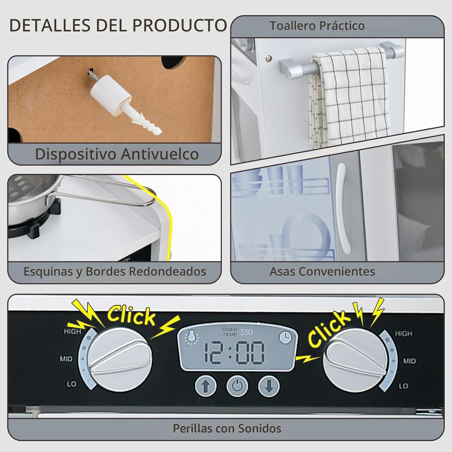 Costzon Juego de Cocina para Niños, Set de Juguetes de Cocina de Ma...