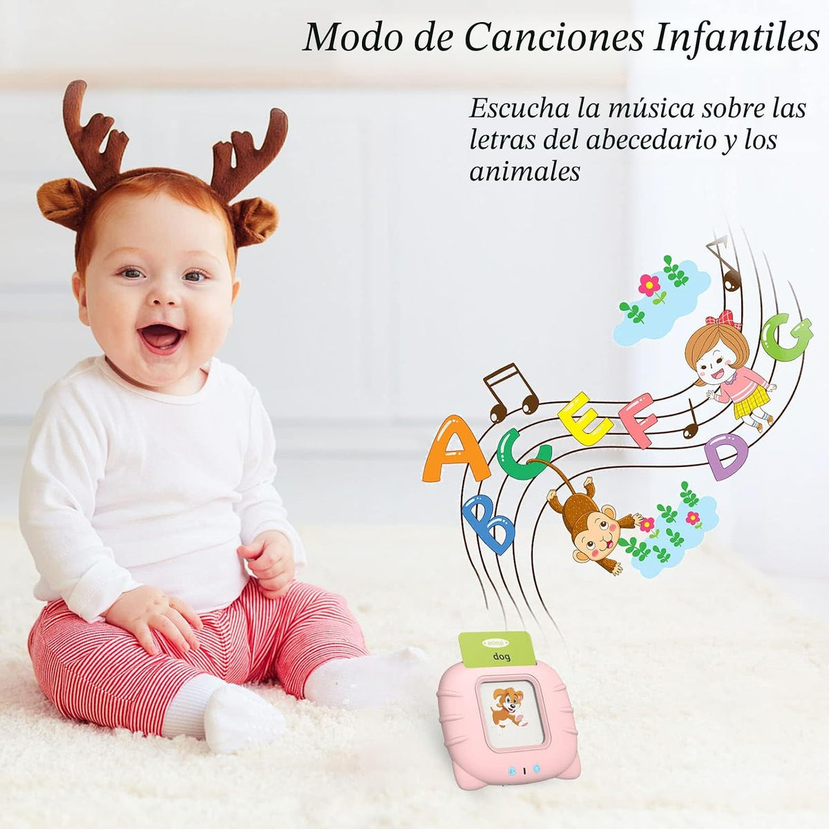 Startcan Tarjetas didácticas parlantes en español e inglés para niñ...