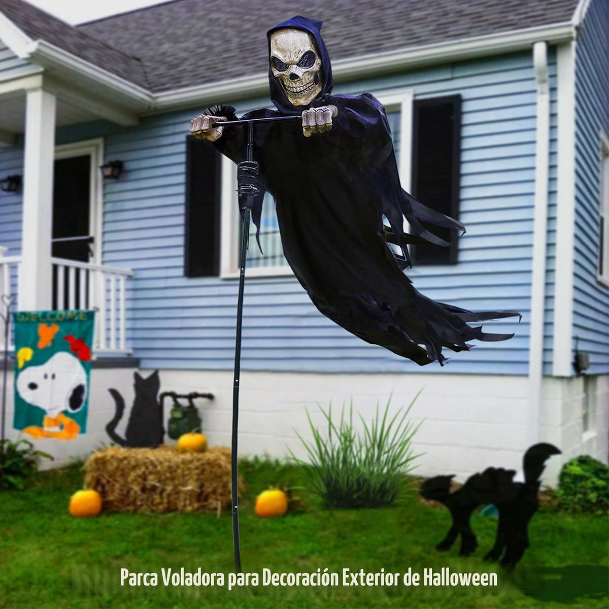 LarpGears Decoraciones de esqueleto de Halloween para exteriores, 7...
