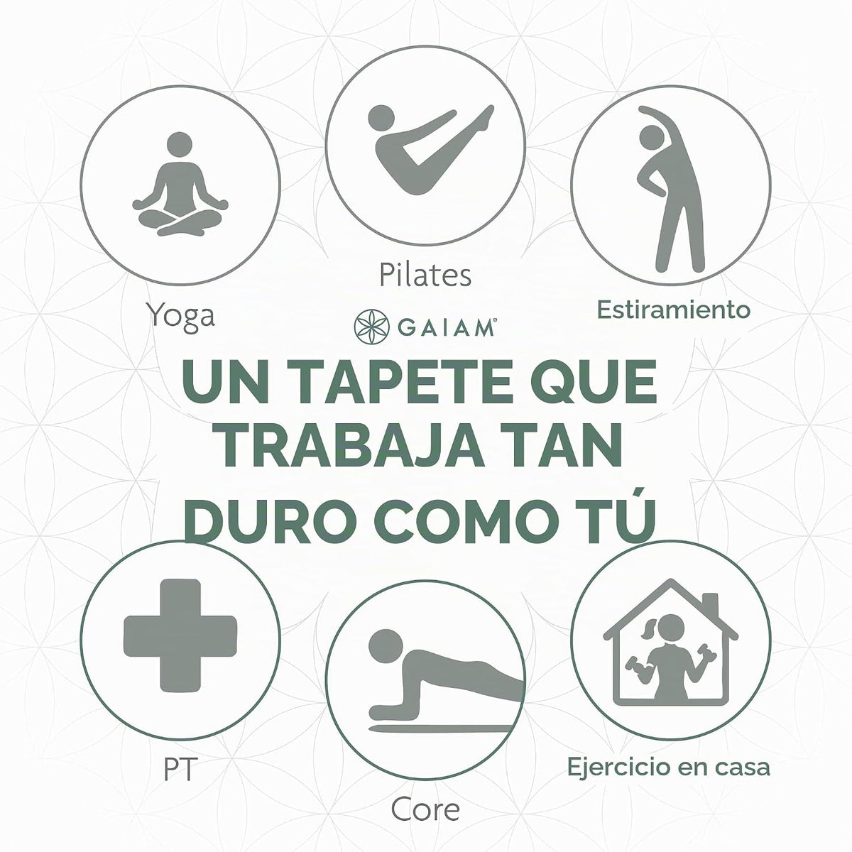 Gaiam Tapete de yoga grueso, esterilla de ejercicio y fitness con c...