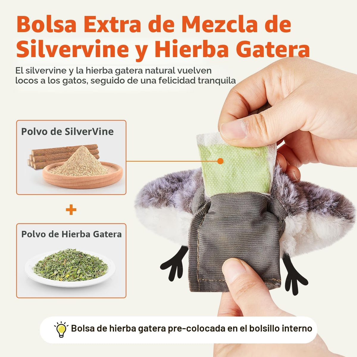 Potaroma Juguetes para gatos, 2 piezas, aleteando sandpiper Pair-Ma...