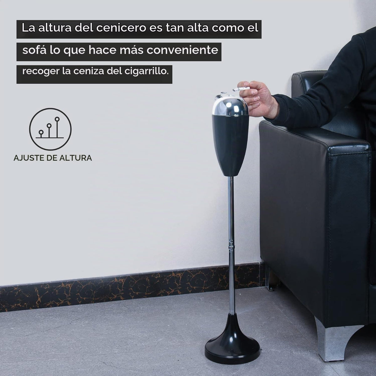 Anfrere Paquete de 2 ceniceros de pie para exteriores con tapa, sop...