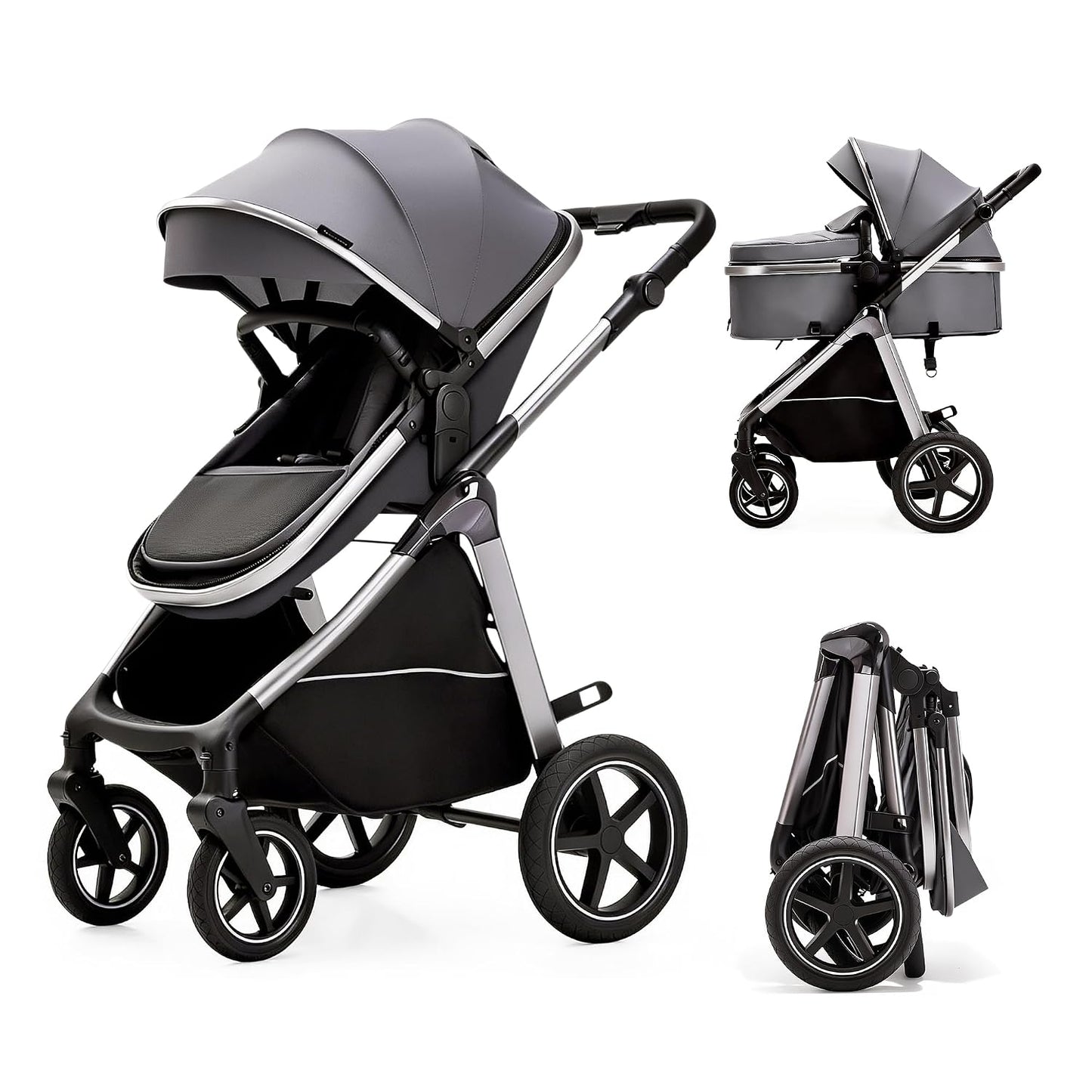 Cochecito de bebé convertible 2 en 1, recién nacido a niño pequeño...