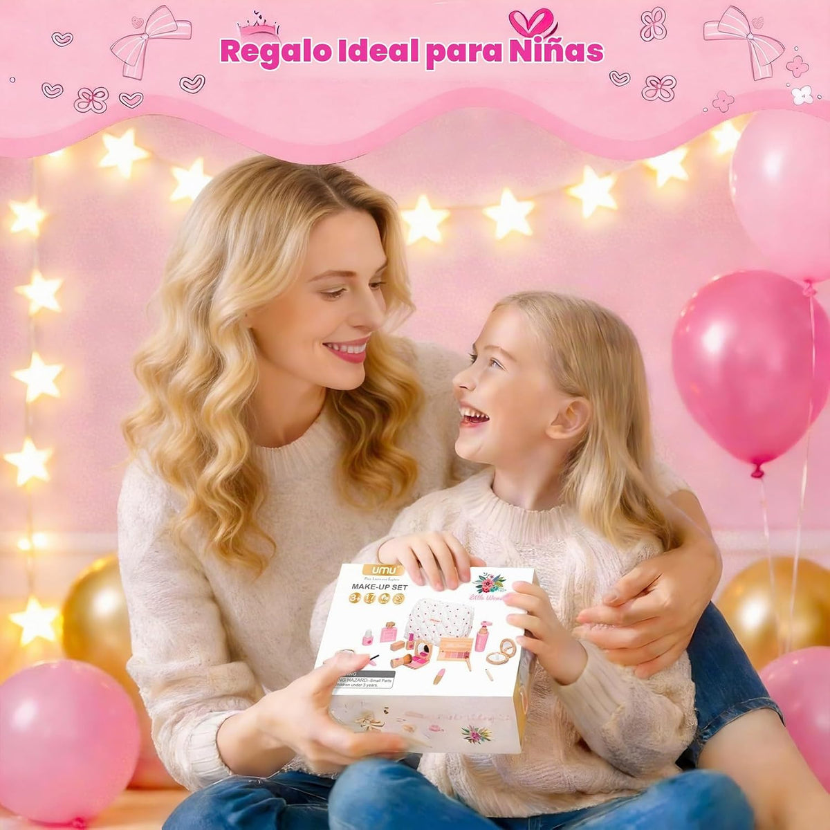 Treasdamic - Juego de juguetes de maquillaje de madera para niñas,...