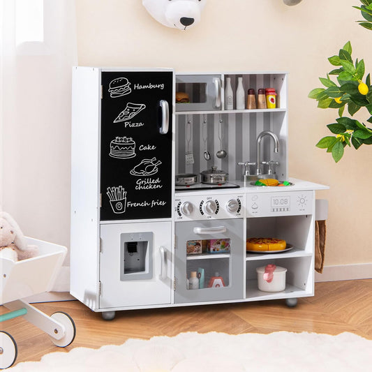 Costzon Juego de cocina para niños, juego de cocina de chef de made...